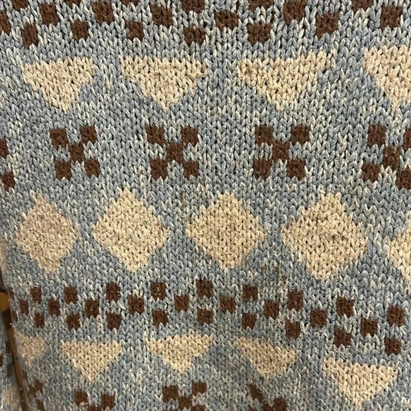 Vintage 60s 70s Jantzen Cream Blue Knit Womens M - Picture 4 of 4